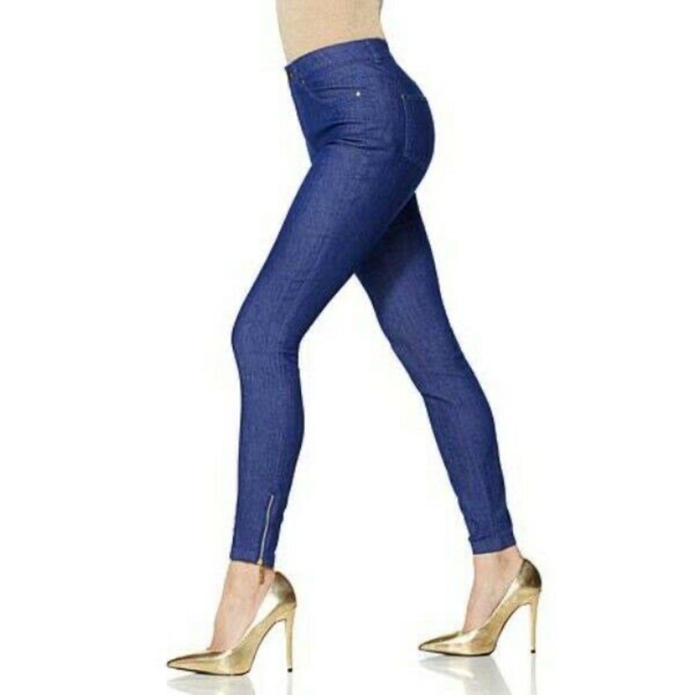Iman Global Chic slip into Slim zipper ankle jeans - long inseam